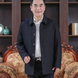 春季中老年人外套夹克衫男士纽扣上衣春秋装男装中年外衣服爸爸装