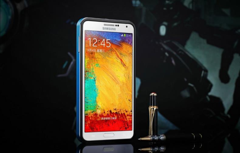 iMatch Aviation Aluminum Alloy Metal Bumper Tempered Glass Back Cover Case for Samsung Galaxy Note 3 N9000