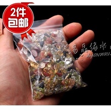 包邮 天然白水晶绿橄榄黑曜石五行水晶碎石消磁水晶净化原石鱼缸石