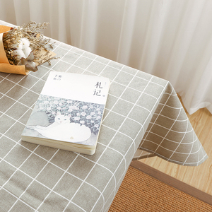 棉麻小清新格子桌布