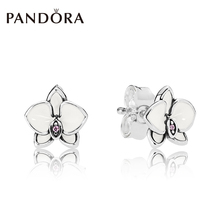 PANDORA潘多拉 白兰花925银耳钉290749EN12简约时尚清新花卉耳环