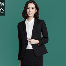 2014秋季新款 黑色翻领修身 显瘦小西装 韩版 宿色女装 职业西服外套