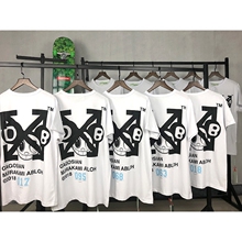 18SS 400编号 WHITE欧美潮流男女箭头t恤1 村上隆联名OFF 验OW短袖