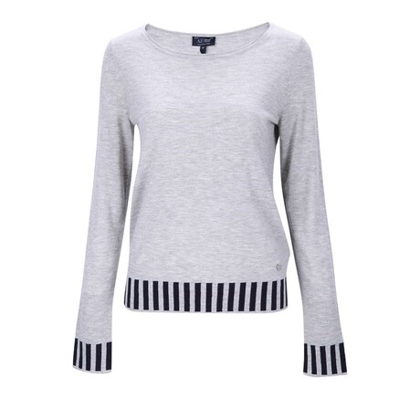 ARMANI JEANS 条纹装饰女士针织衫 银泰商品大图
