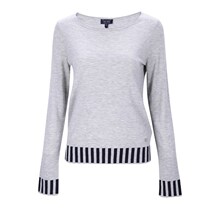 ARMANI JEANS 条纹装饰女士针织衫 银泰图片