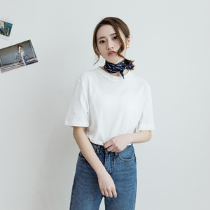 新款纯色ins超火短袖白色T恤