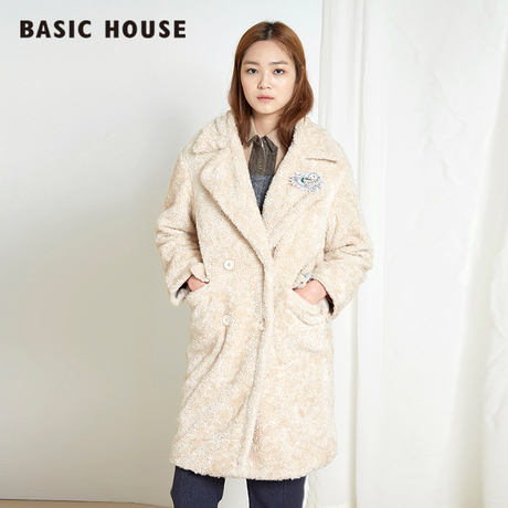 Basic House/百家好冬时尚厚款保暖大衣长款外套HPRF725E9商品大图