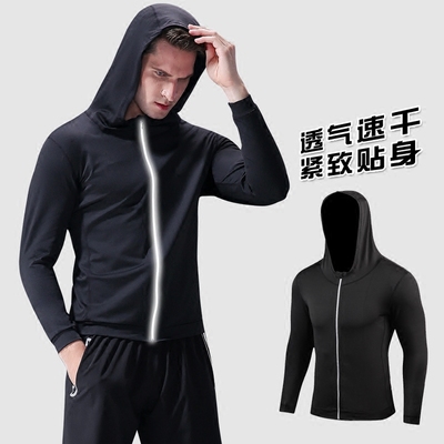 夏季运动外套男健身服速干衣薄款跑步套装春秋宽松夜跑装备训练服