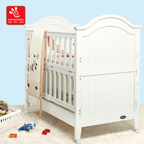 Infanton婴儿床多功能实木欧式可变儿童床游戏床幼儿宝宝床学习桌