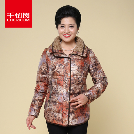 千仞岗冬装新款中老年女装羽绒服 加厚妈妈装外套19207商品大图