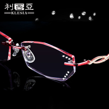 钻石切边无框老花镜女士超轻时尚 花镜老花眼镜优雅舒适高清老光镜