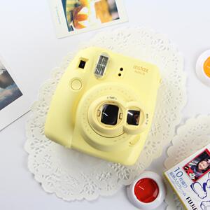 富士拍立得mini8相机马卡龙黄美肤立拍得一次成像套装3寸胶片