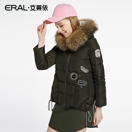 ERAL/艾莱依冬韩版时尚立领羽绒服加厚女短款连帽12010-EDAB-QC商品大图