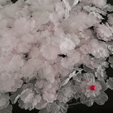 新娘头饰耳坠饰品花材料 透明仙薄水晶粉色纱花瓣 diy欧根纱花片