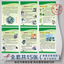 环境保护科普知识挂画 环保宣传海报 低碳生活节能常识宣教展板画