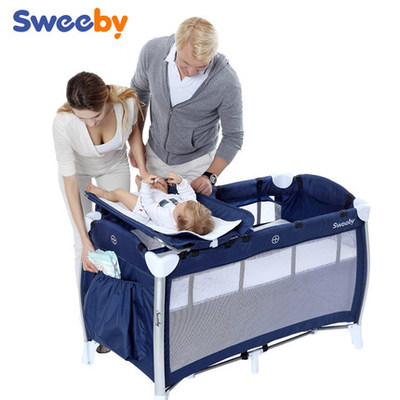 功能可折叠婴儿床欧式便携游戏床