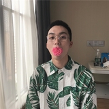 @小呆~男夏威夷衬衫 宽松韩版男衬衫 短袖衬衫 百搭时尚衬衫潮流