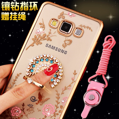 三星I9082手机壳i9118保护套Galaxy水钻i9128e指环挂绳硅胶防摔女