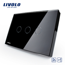 长方形C8黑色遥控双控三开 Livolo开关118触摸开关智能家居产品