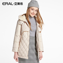 ERAL/艾莱依冬装连帽修身菱格纹羽绒女衣韩版羽绒服16028-EDAA-QC图片