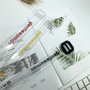 彩色字母透明皮带塑料腰带学生男女