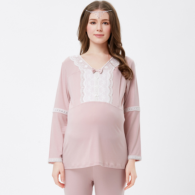 雅孕月子服夏季莫代尔棉孕妇睡衣薄款产后哺乳衣长袖喂奶衣家居服