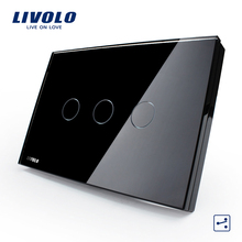 长方形C8黑色触摸双控三开 Livolo开关118触摸开关智能家居产品