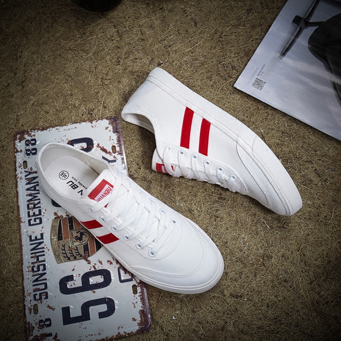 2018春季新款男鞋子系带情侣鞋透气便宜小白