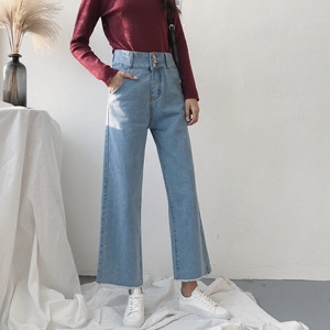 八分软妹宽松直筒牛仔裤
