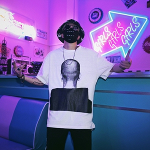 欧美ins高街头oversize男女同款国潮宽松短袖T恤