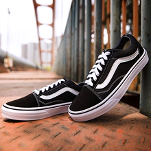 夏季低帮女鞋 韩版 休闲高帮滑板鞋 帆布鞋 黑白V6VANS6X男鞋 经典