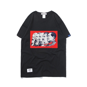 男青年个性文艺复古摇滚乐队短袖