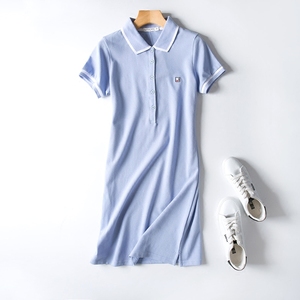休闲运动撞色短袖连衣裙