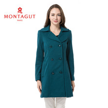 Montagut/梦特娇秋冬新款商务休闲女士针织外套 纯色女装大衣外套图片
