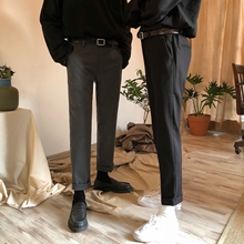 男女 纯色休闲舒适直筒修身 小厚款 西裤 两色入 冬天打call款
