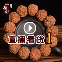 尼泊尔大金刚菩提手串原籽文玩佛珠红皮黄皮双龙爆肉纹手链