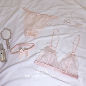 无钢圈文胸套装 四件套 性感超薄透明蕾丝法式内衣 NAGIRL bralette