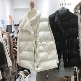 韩国ulzzang秋冬新款韩范棉服百搭立领中长款马甲女抽绳马夹外套