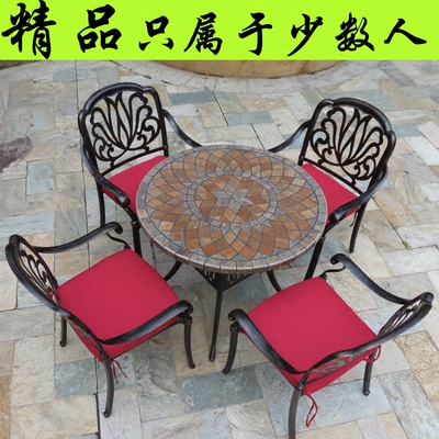 户外铸铝大理石桌椅实体店