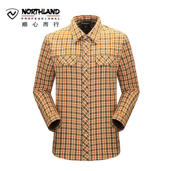诺诗兰NORTHLAND春夏户外男速干衬衣运动长袖衬衫GQ045117