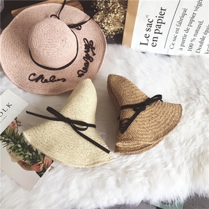 英文刺绣字母沙滩帽