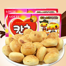 韩国食品进口零食乐天粉蘑菇力饼干54g小动物脑袋早餐巧克力夹心