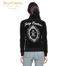 Juicy Couture字母LOGO图案天鹅绒高领卫衣夹克外套图片