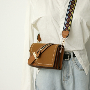 潮韩版宽肩带少女小方包