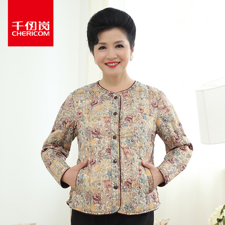 千仞岗冬装新品女装羽绒服 中老年保暖花色内恤妈妈装  8067商品大图