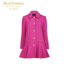 Juicy Couture女士时尚甜美荷叶边修身褶边呢大衣图片