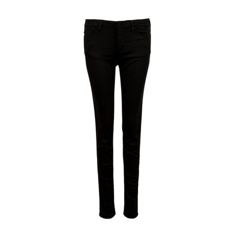 ARMANI JEANS 黑色混合材质纯色百搭女士牛仔铅笔裤银泰商品大图