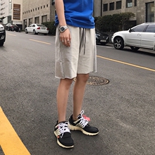 1CHEN /夏季新款韩版男宽松高街中裤 简约学生抽绳休闲百搭短裤男