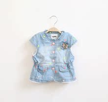 女童羊羔绒马甲背心 2014秋冬新款童装 儿童心刺绣加绒加厚马甲