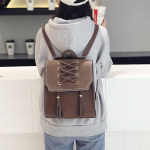韩版新款流苏百搭学院背包